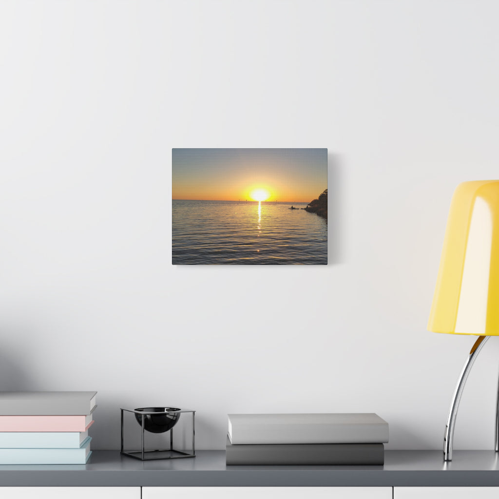 Pine Island Sunset Canvas Print — Kayakers at Dusk