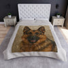 German Shepherd Crushed Velvet Throw Blanket