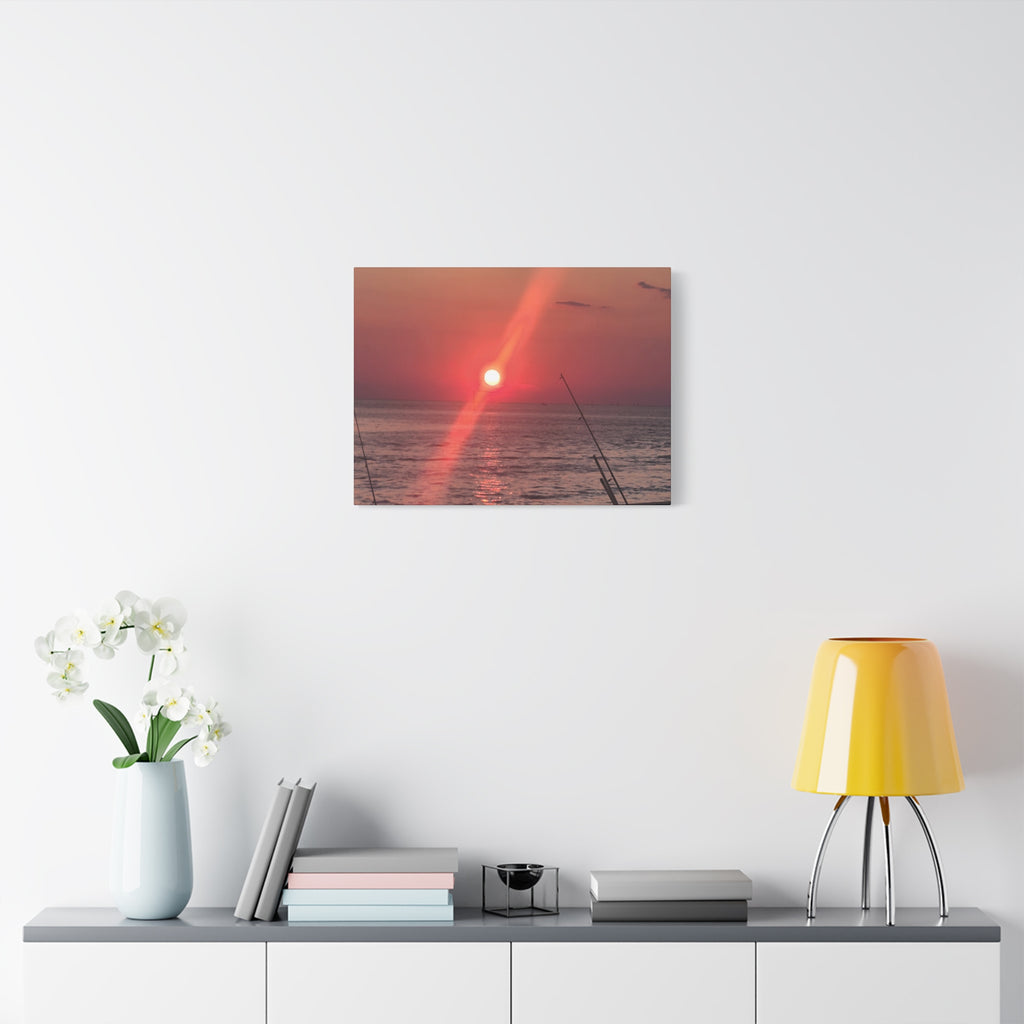 Florida Gulf Sunset Fishing Canvas