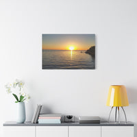 Pine Island Sunset Canvas Print — Kayakers at Dusk